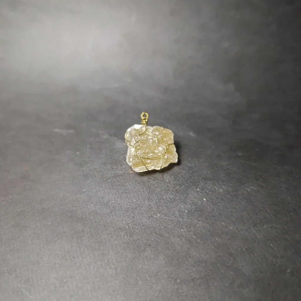 Yellow fluorite necklace glass