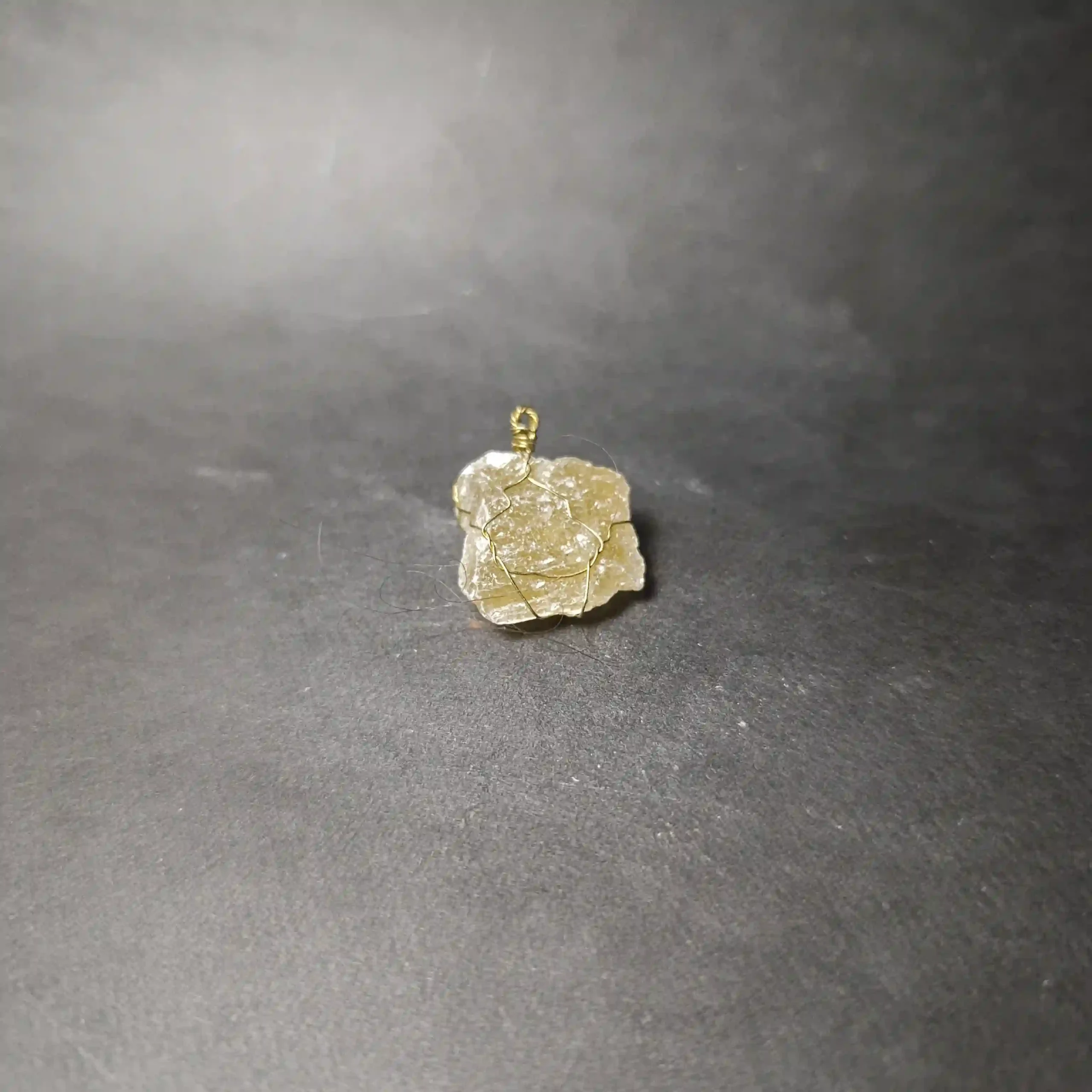Yellow fluorite necklace glass