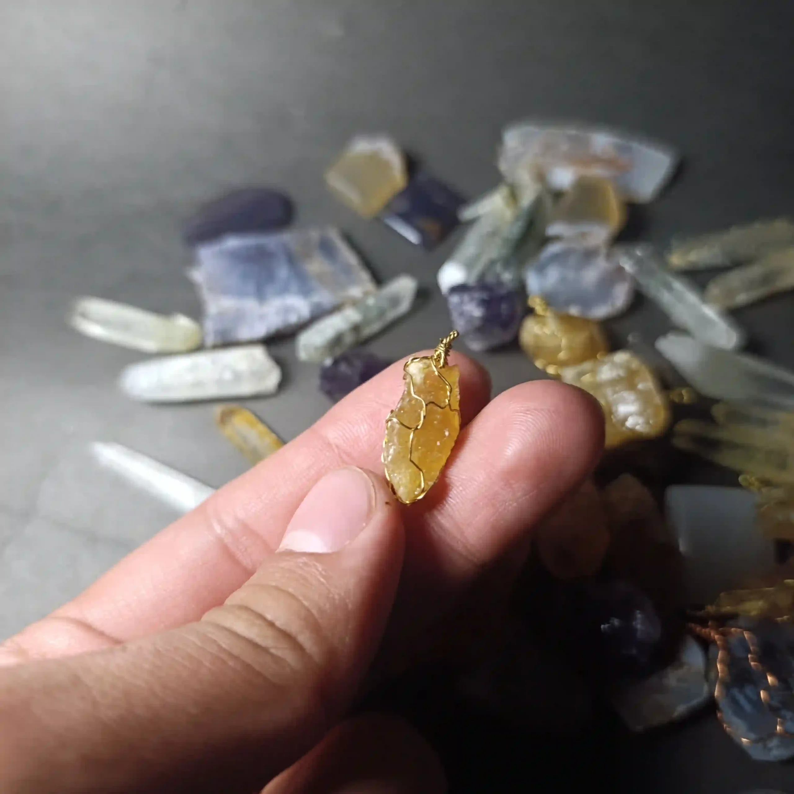 Yellow fluorite necklace iranian