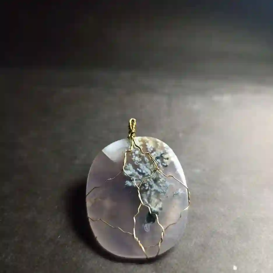 Seven-color single-tree spring agate necklace