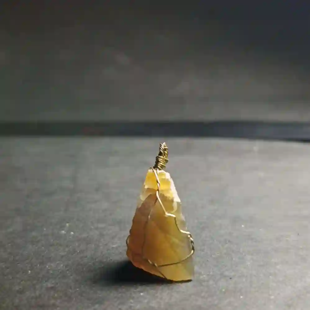 Fancy cut yellow fluorite necklace