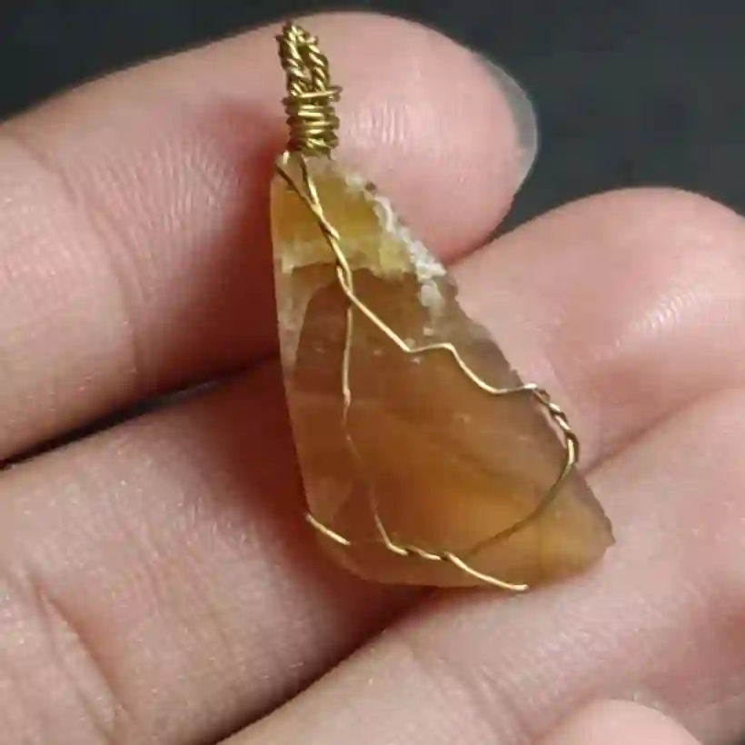 Fancy cut yellow fluorite necklace