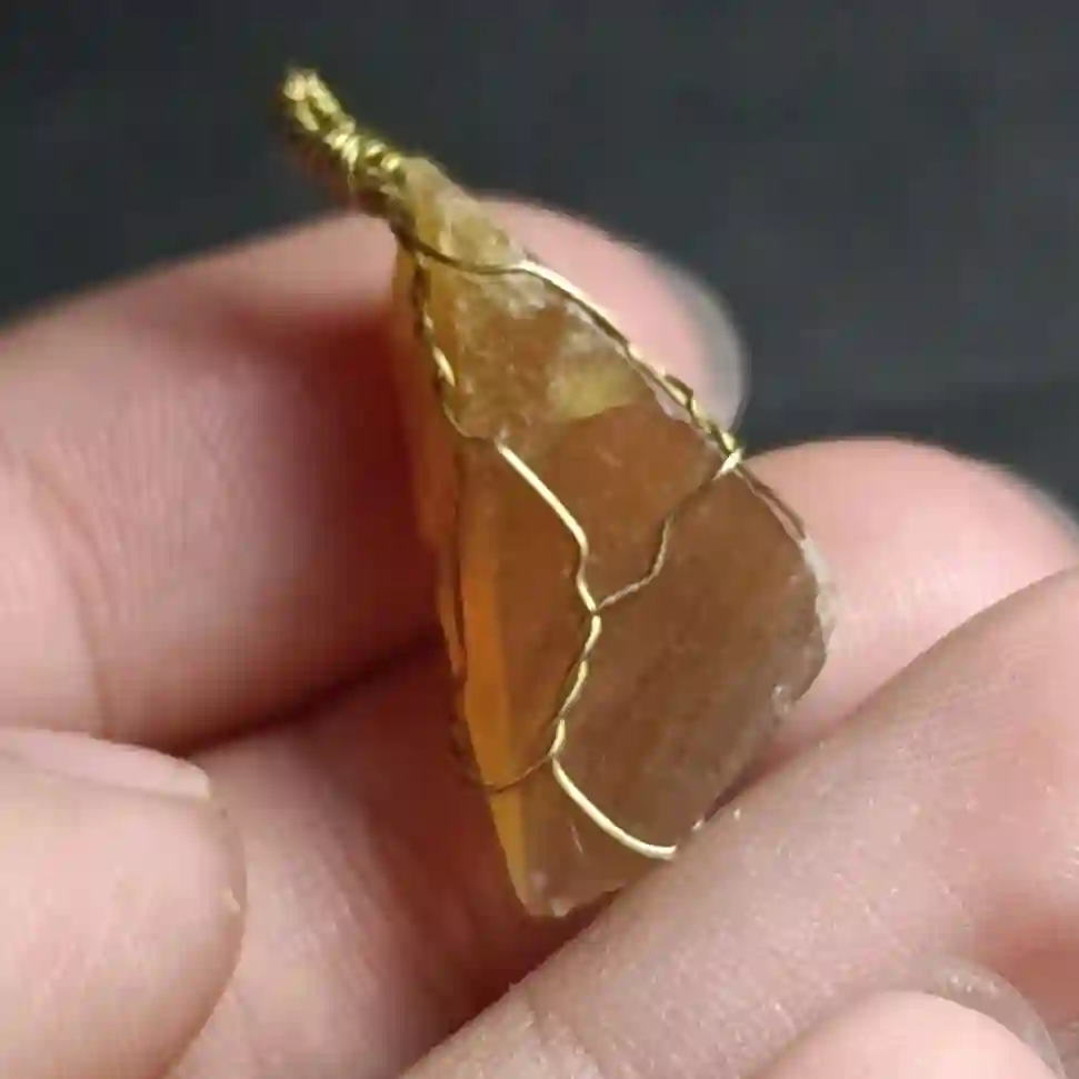 Fancy cut yellow fluorite necklace