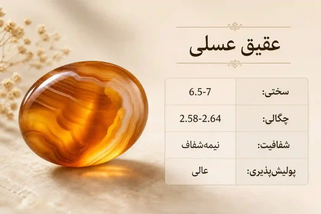راهنمای کامل 7 تا از خواص سنگ عقیق عسلی برای کلکسیون (به روزرسانی 1405)